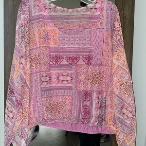 Bohemian Patchwork Blouse - Pink